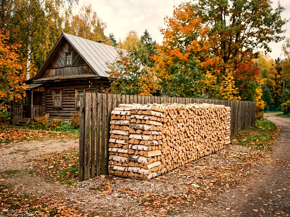 Дуб + укладка в дровник, Бронницы, улица Каминная, 16